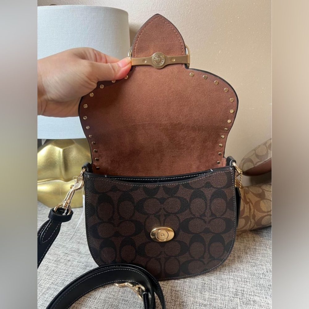 $199 Coach  Morgan Saddle Bag In Colorblock Signature Canvas - Picture 4 of 8